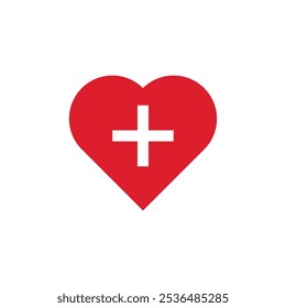 Plus Herz-Symbol, einzelne blaue Pflege Krankenhaus Herz-Vektor-Symbol