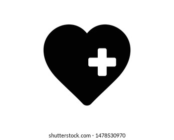 Plus, heart icon vector EPS10
