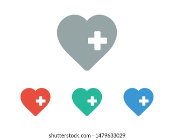 Plus, heart icon vector EPS10