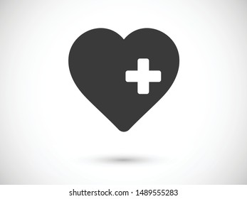 Plus, heart icon vector EPS10