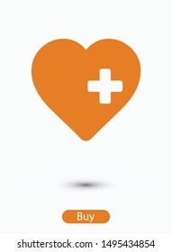 Plus, heart icon vector EPS10