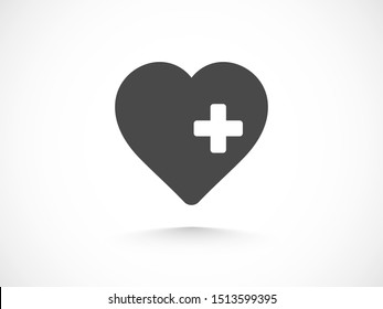Plus, heart icon vector EPS10