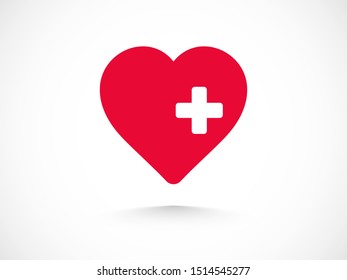 Plus, heart icon vector EPS10