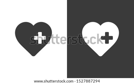 Plus, heart icon vector EPS10