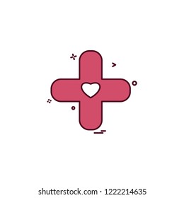 plus heart medical icon vestor design
