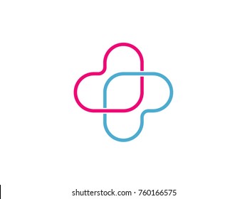 Plus and heart vector icon