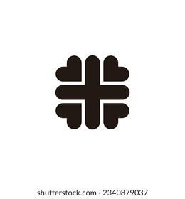 Además, símbolo geométrico simple vector logotipo