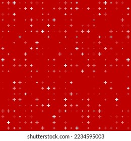 Plus hospital pattern. Vector medical background of medicine, health care and pharmacy science with white cross or addition symbols on red backdrop. Geometric pattern of hospital and emergency help