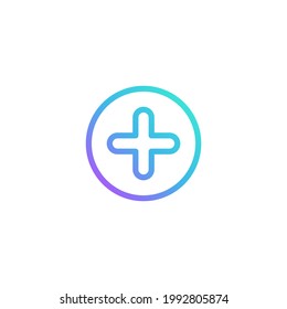 Plus Icon. Add icon. Addition sign. Vector illustration for graphic design, Web, UI, app.