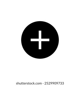 Icono más. Icono de Black Plus sobre fondo blanco. Ilustración vectorial