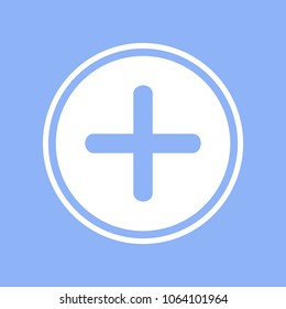 Plus icon blue. Vector illustration