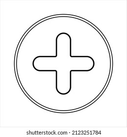 plus icon, plus button illustration isolated on white background, vector design that can be used for many purposes.