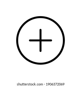 Plus icon, a plus button icon vector illustration design for various purposes. Isolated on white background.