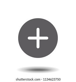 Plus icon in circle . Vector illustration