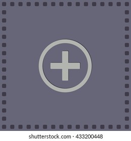 Plus icon in circle, web design element