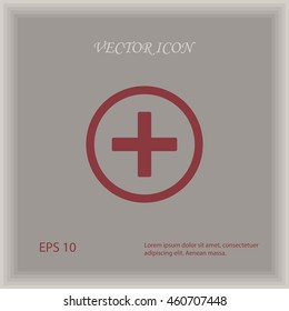 Plus icon in circle, web design element
