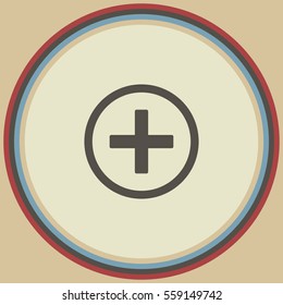 Plus icon in circle, web design element