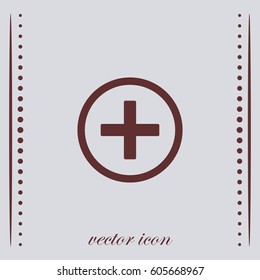 Plus icon in circle, web design element