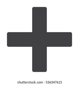 Plus icon, the cross, add, delete, close, zoom, vector  flat design style