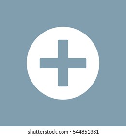 Plus icon, the cross, add, delete, close, zoom, vector  flat design style