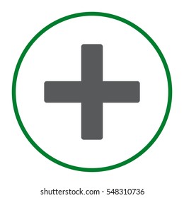 Plus icon, the cross, add, delete, close, zoom, vector  flat design style