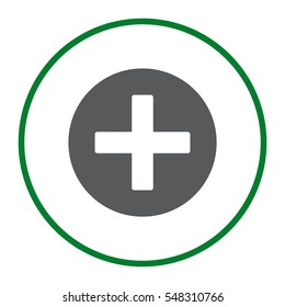 Plus icon, the cross, add, delete, close, zoom, vector  flat design style