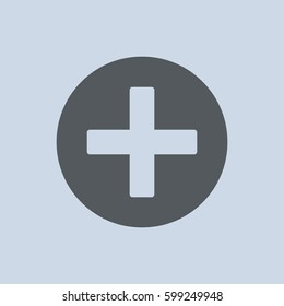 Plus icon, the cross, add, delete, close, zoom, vector  flat design style