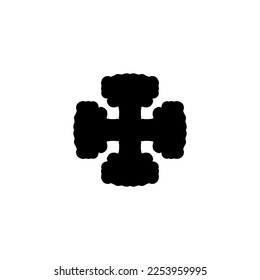 Plus icon. Cross sign. Simple style Christian holiday poster background symbol. Add button. Plus logo design element. Plus t-shirt printing. Vector for sticker.