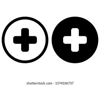 Plus icon design. Add plus icon in modern flat style design. Vector illustration.