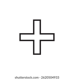 plus icon editable outline stroke vector eps