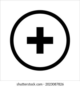 plus Icon, flat design style on white background