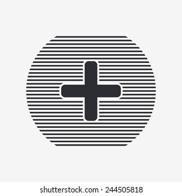 Plus icon. Flat design style. Made vector illustration