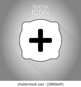 Plus icon. Flat style. Made in vector