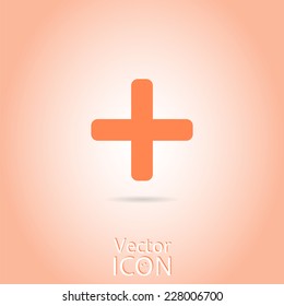 Plus icon. Flat style. Made in vector