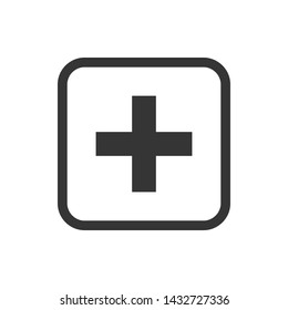 Plus Icon Flat Vector Illustration