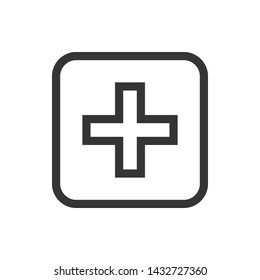 Plus Icon Flat Vector Illustration