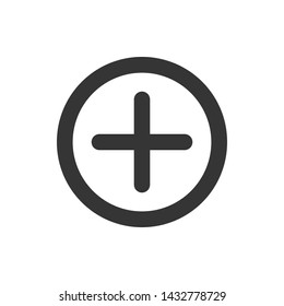 Plus Icon Flat Vector Illustration