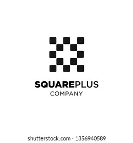 plus icon formed by square logo design inspiration