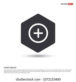 Plus icon Hexa White Background icon template