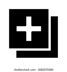 Plus icon isolated on white background