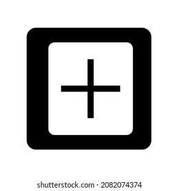 Plus Symbol einzeln auf weißem Hintergrund