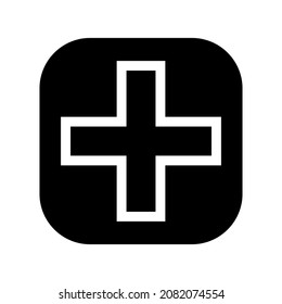 Plus icon isolated on white background