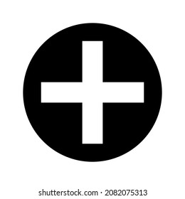 Icono Plus aislado en fondo blanco