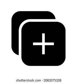 Plus icon isolated on white background