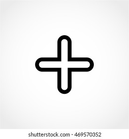 plus Icon Isolated on White Background