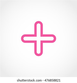 plus Icon Isolated on White Background