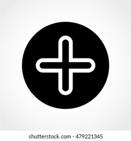 plus Icon Isolated on White Background