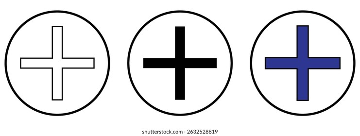  Plus-Symbol. einzeln auf weißem Hintergrund. eps 10.