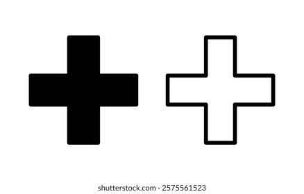 Plus icon logo design. Add plus sign and symbol