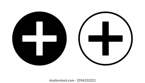 Plus icon logo design. Add plus sign and symbol